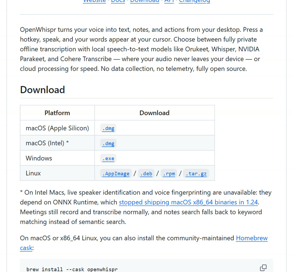 OpenWhispr README 첫 문단