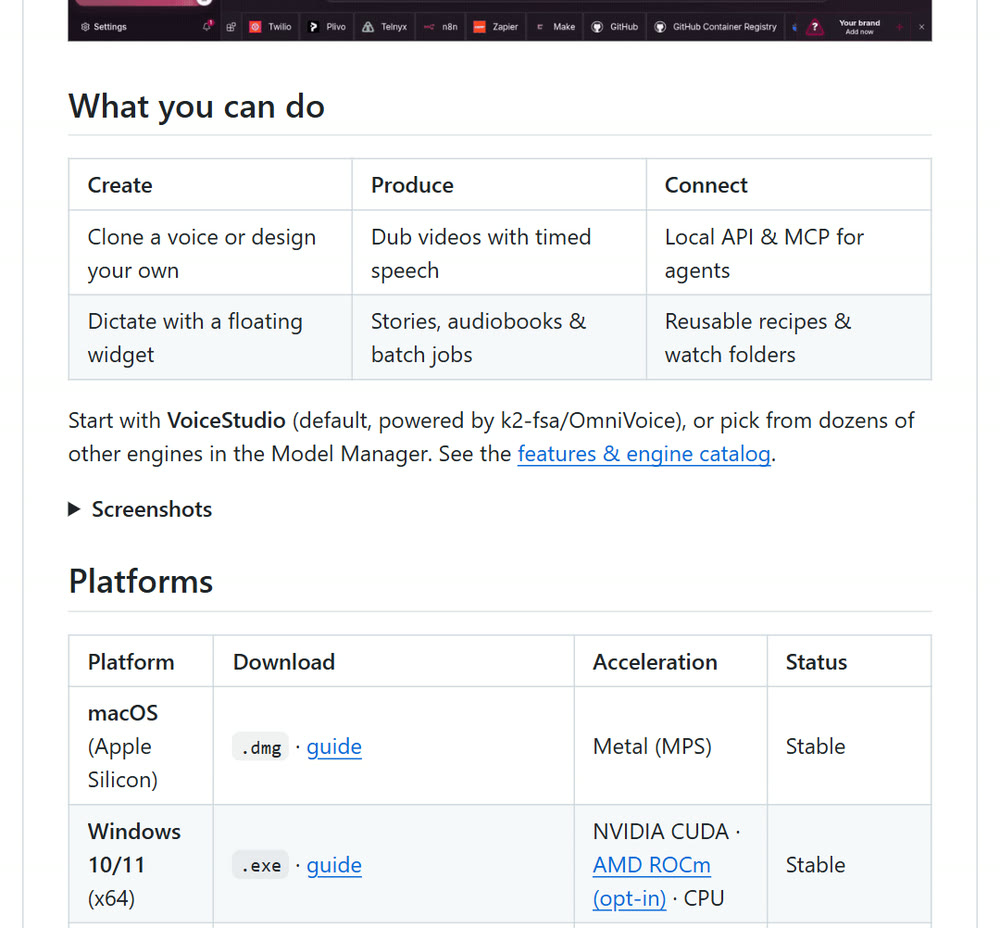 VoiceStudio README의 What you can do